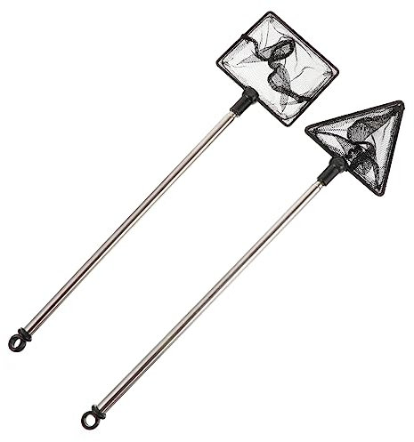 POPETPOP Telescopic Dredge Fish Basket Mini Cows Throw Fishing Bait Tripod Umbrella Holder Steppers for Exercise Pool Leaf Skimmer Crab Crawfish Folding Saw Dessert Cups Net Alloy Mesh