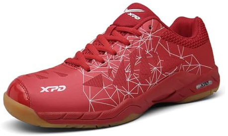 omcam Herren Badminton Schuhe rutschfeste Schlägerball Squash Sportschuhe Mode Tennis Volleyball Turnschuhe Turnschuhe,Rot,43 EU