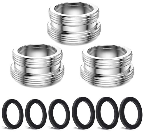 3 Pezzi Corredo Dell'Adattatore Del Rubinetto, CNYMANY Maschio M22mm a Maschio M24mm Kit adattatore per aeratore da cucina adattatore per rubinetto del lavandino Tubo standard per filtro dell'acqua