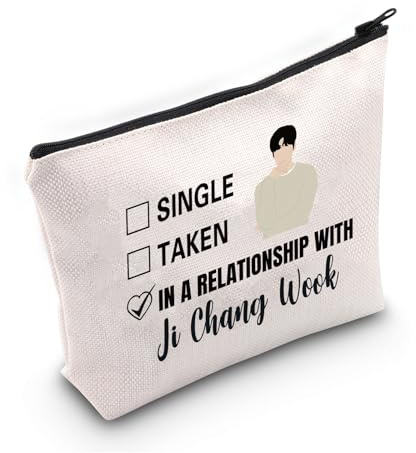 PYOUL Kdrama Koreanischer Pop-Liebhaber, Geschenk für geistige Datierung, Ji Chang W Make-up-Tasche, Ji Chang W Fan Kosmetiktasche Ji Chang W Merch, Dating Ji Chang W Bag