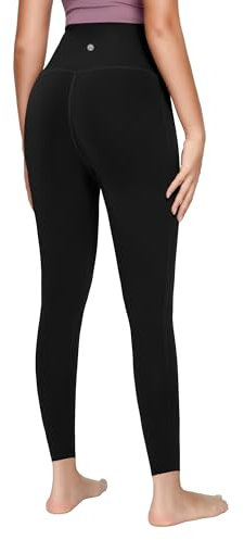 QUEENIEKE Damen Yoga-Sportleggings Hochtailliert Dehnbar mit Komfortbund Für Gym, Yoga und Fitness - 64 cm (Schwarz, 38)