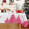 CAROMIO Tischdecke Weihnachtstafeldecke Abwaschbar Tischdekoration für Xmas Wasserabweisend Tischtuch mit Weihnachtsbaum Muster Tischdecke für Esszimmer Schmutzabweisend Tischtuch,Rosa,137x200cm