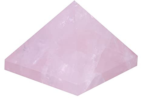 Tnfeeon Kristall-Rosenquarz-Pyramide, Schnitzfiguren, Pyramide, Heimdekoration, Einrichtungsgegenstand, Feng Shui-Kunsthandwerk