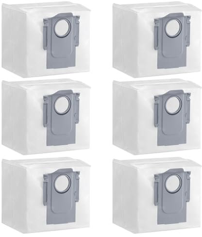 Rrochio 6 Sacchetti per roborock Q7 M5+, Accessori per Robot Aspirapolvere roborock Q10 S5+, Q5 Pro+, Q8 Max+, Q7 Max+, S8+, S7 Maxv Ultra S7 Max Ultra, S8 Pro Ultra 2,5L Capacità Ricambi per polvere