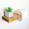 Woodkopf® Toilettenpapierhalter Leo aus Eiche - 27x10x3 cm - stilvolle Massivholz Toilettenpapierhalterung - handgefertigter WC Rollenhalter - WC & Badezimmer Zubehör - nachhaltiger Klopapierhalter