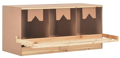 Xichuzi Legenest Hühnernest 3 Fächer, Legenester Für Hühner, Hühner Legenest, Legeboxen Für Hühner, Hühner Nisten, 96 x 40 x 45 cm Massivholz Kiefer