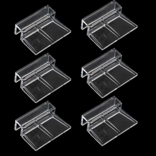 6 Stück Aquarium Abdeckung Glasabdeckung Clip Aquarium Deckel Clips 8mm Springschutz Aquarium Glasabdeckungs-Clips für Aquarien für Aquariumabdeckungen Universeller Glasdeckelhalter für Randlose