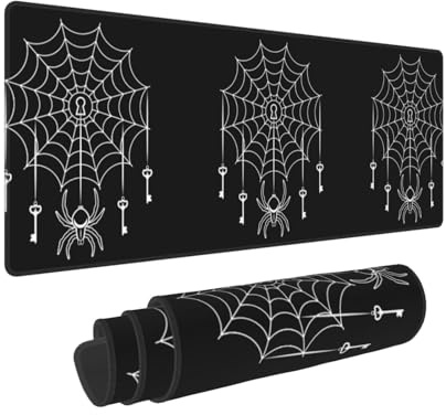 Xiso Ver Großes Gaming-Mauspad mit Spider-Motiv, 80 x 30 cm, Tastatur-Mauspad, Schreibtisch-Tastatur-Pad für Arbeit, Spielen, Büro, Zuhause, mit rutschfester Gummiunterseite, genähte Kanten