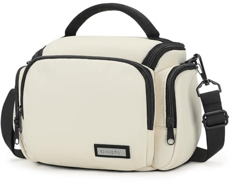 G-raphy Kameratasche Kameratasche DSLR SRL Tasche Fotografie Zubehör Kamera Lagerung Tragetasche mit Abnehmbaren Riemen für Frauen Männer (Beige)