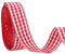 GORGECRAFT 2 Rolle 20 m X 16mm Gingham Band Rot Weiß Kariertes Büffelband Polyester Karoband Zum Basteln Für Haarschmuck Picknicks Schule Geschenkverpackungen Weihnachtsschleifenherstellung