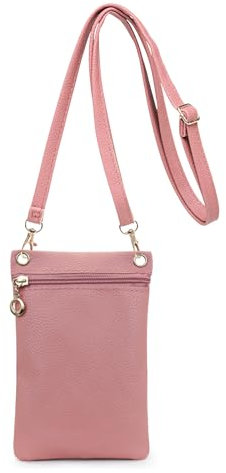 Energather Sac Téléphone Portable Femme, Pochette Téléphone Portable en Cuir PU Souple pour Femmes, Mini Sac Bandoulière Femme avec Bandoulière Détachable pour Shopping, Rendez-vous, Promenade