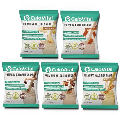CaloVital Lot de 5 boîtes d'essai d'aliments à boire hautement caloriques pour une prise de poids rapide comme aliment d'astronaute en cas d'insuffisance pondérale | Repas à boire pour prendre du