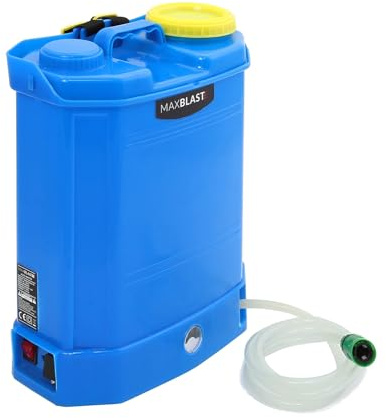 MAXBLAST Portable Water Fed Window Cleaning Backpack – 16L Capacity, Battery Powered 12V System with Nozzle Attachment, 4–5h Runtime for Windows, Conservatory & Caravan Cleaning