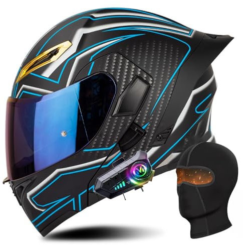 Yirunfa Casque Moto Modulable Bluetooth, Casque Moto Homologué ECE, Flip Up Casque Adulte Moto avec Double Visière pour Homme Femme Adulte Casque Karting Casques de Moto S-XL