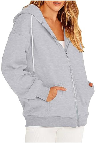 SCBFDI Giacca Blu Donna Felpa con Zip Estiva Bianca Felpe personalizzate Infermiere Abbigliamento Sportivo Parka Primaverile in Pile da Grigio S