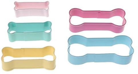 Dog Bone Cookie Cutter, 5X Coloré Acier Inoxydable Friandises | Food Crafts Tool for cakes and Fondant Ustensiles de pâtisserie