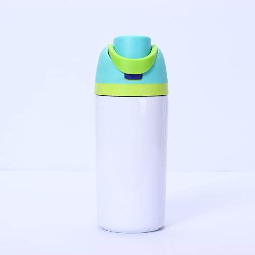 16 oz Sleek Insulated Water Bottle with Reusable Straw, Lightweight & Leakproof Stainless Steel Water Bottles for Home/Office/Travel/Sports/School (Green)