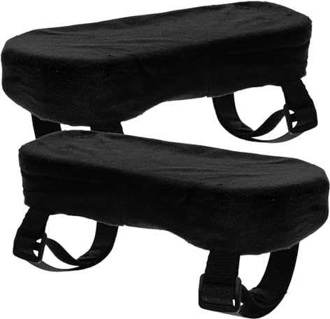UKCOCO 2pcs Black Arm Rest Pads for Office and Caregiving Chairs, Supple Cotton and Pp Material Cushions Providing Enhanced Comfort for Gaming, Wheelchairs, and Desk Arm Rests