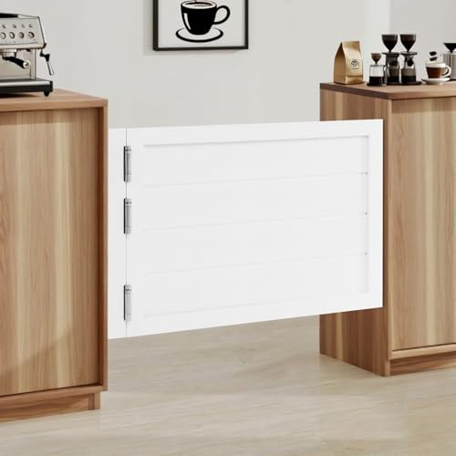 Porte a battente in legno di pino, divisorio interno, porte basculanti con cerniere bidirezionali e funzione di chiusura automatica, per bar, giardino e soggiorno, 90 x 60 cm, bianco