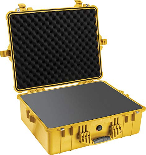 Peli 1600 Schützendes Wasserdichtes Case, IP67 Wasser- und Staubdicht, 46L Volumen, Mit Schaumstoffeinlage (Anpassbar), Gelb