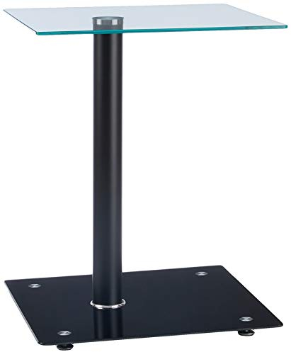 HAKU Möbel Table d'appoint Noir, métal, Verre trempé, Verre trempé - Dim.: L 40 cm x H 52 cm x P 40 cm, Style: Modern