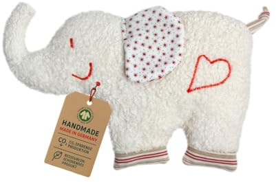 Efie Dinkelkorn-Bio-Wärmekissen Elefant, Bio-Baumwolle (KbA), mit separatem Inlett, Made in Germany, nachhaltig, GOTS zertifiziert