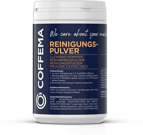 Coffema Reinigungspulver für Kaffeemaschinen - 1 x 1 kg - entfettet und reinigt Kaffee- und Espressomaschinen, Pad- und Kapselmaschinen sowie Kaffee-Kannen