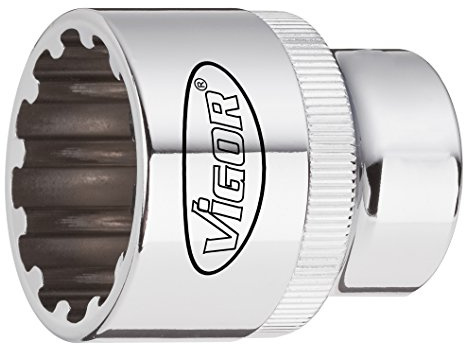 Vigor Multiprofil-Steckschlüssel Einsatz Multiprofil V1998 ∙ vierkant Hohl 12,5 mm (1/2 Zoll) ∙ Schlüsselweite: 20 ∙ Gesamtlänge: 38.1 mm, 1 Stück