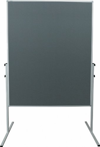 FRANKEN Moderationstafel X-tra!Line, doppelseitig, pinnbar, 120 x 150 cm, grau/Filz, einteilig, Pinnwand mit Standbeinen, CC-UMTF 12
