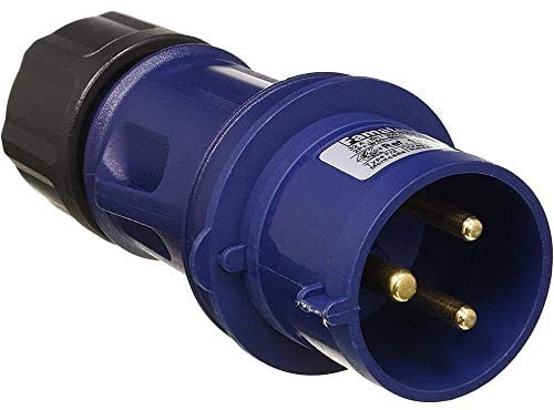 FAMATEL – Clavija industrial IP44 | Cableado rápido de baja tensión | 2P + 1T | 200 - 250V | Azul