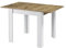 B&D home® LIVIUS Esstisch, ausziehbar 80–120 x 80 cm – moderner Küchentisch in Eichen Optik weiß, platzsparend mit integrierter Aufbewahrung für Einlegeplatten, Holztisch für Küche & Esszimmer