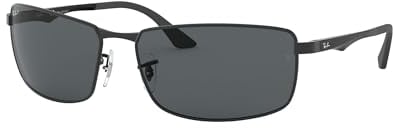 Ray-Ban Herren 0rb3498 Sonnenbrille, Schwarz (Matte Black/Polar Gray), Einheitsgr e 64 EU