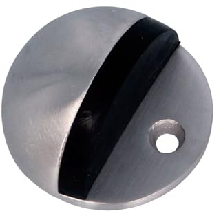 Amig – Türstopper Bodenmontage – Türpuffer Edelstahl, Wandschutz gegen Stöße und Kratzer – robuste und unauffällige Halterung, einfache Installation – Ø 45 x 25 mm – Matt Edelstahl