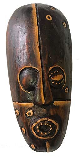 Woru Masque Peint, 20 cm, Masque Mural en Bois de Bali, Motif: Pirate