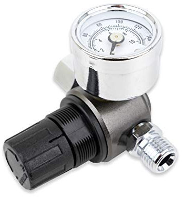 HVLP Spray Gun Air Regulator with Pressure Gauge and Diaphragm Control (Analog Pressure Gauge)
