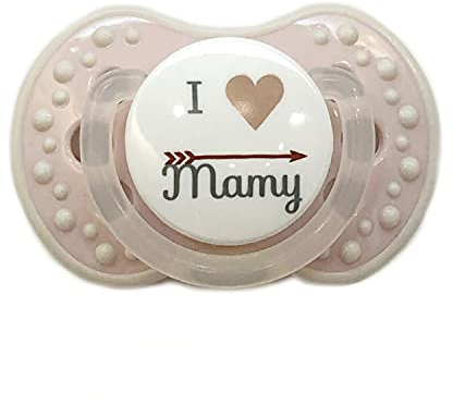 'Schnuller Beruhigungssauger Pink Pink personalisierbar mit Satz 50% Mama 50% Papa Größe + 6 Monate Silikon
