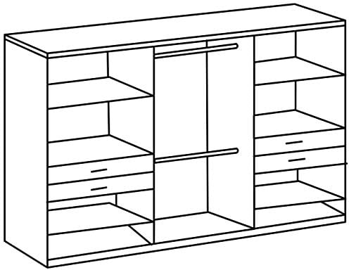 Wimex Kleiderschrank/ Drehtürenschrank Taiga, (B/H/T) 270 x 210 x 58 cm, Weiß/ Absetzung Plankeneiche
