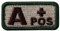 Taktisch Typ A positiv Blutgruppe Emblem Bestickter Aufnäher mit Haken- und Flauschbänder, Multitan