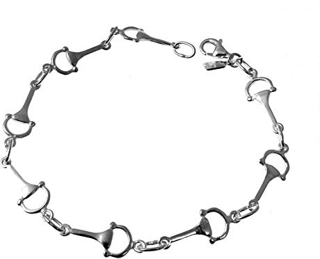 Minoplata Armband aus 925er Sterlingsilber mit kleinen Steigbügel für Frauen, die Pferde lieben, Sterling-Silber, Ohne Edelstein
