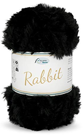 Rellana NEU Rabbit,Garn in Felloptik,kuschelweich,100 gr. (02 schwarz)