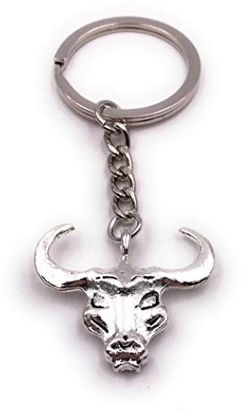 Onwomania - -Bullenkopf schlicht Stierkopf Schlüsselanhänger - Metall Glücksbringer ideal als Geschenk z.B. für den besten Freund, die beste Freundin, Mama - Für Männer, Frauen & Kinder