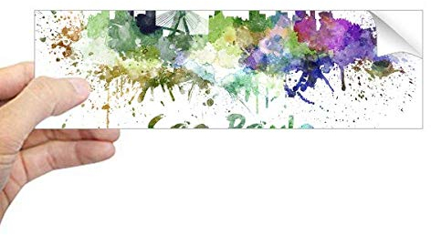 DIYthinker Sao Paula Brazil City Aquarell rechteckiger Stoßstangen-Aufkleber Notizbuch Fenster Aufkleber