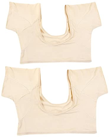 Hellery 2 Pièces T-shirt avec Coussinet Anti Transpirant Lingette Patchs Aisselles Sous-vêtement Non Visible Confortable