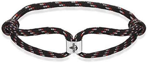 Skipper Armband Surferband Segelknoten maritimes Armband mit Logo Schwarz/Rot 8469