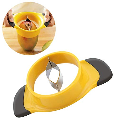 DUBENS Mango Slicer/Peeler/Cutter/Splitter/with Stainless Steel Blade Fruit Divider Ergonomic Rubber Grip Handle Non Slip Extra Large Mango Cutter Divider