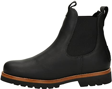 Panama Jack Herren Chelsea Boots Burton Igloo, Männer Stiefeletten,Lammfell,Ohne Verschluss,flach,Boots,Stiefel,Bootee,Booties,Schwarz,44 EU / 10 UK