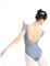 Daydance Spandex Mädchen Frauen Tanztrikot Kurzarm Spitze Rücken Ballett Body, grau, Large