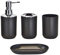 Icegrey Design Moderne 4 PièCes Ensemble D'Accessoires De Salle De Bain Bouteilles De Lotion, Porte-Brosse à Dents, Tasse à Dents, Porte-Savon, Noir-Quatre