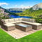 BRAST® Gartenmöbel Lounge Set | 6-7 Personen viele Modelle & Farben | inkl. extra Dicke Kissen | TÜV geprüft | Outdoor Loungemöbel Sitzgruppe Essgruppe Garnitur | Wellness Braun