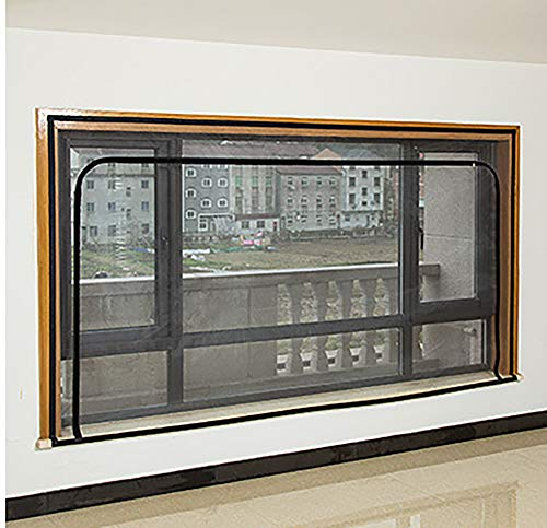 BASHI Balkon-Fenster-Sicherheitsgitter für Katzen, Katzenschutz-Fensternetz mit Selbstklebeband, Reißverschluss Anti-Mücken-Fensternetz, DIY Größe